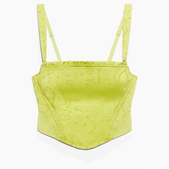 Green satin corset bustier - Picture 2 of 5